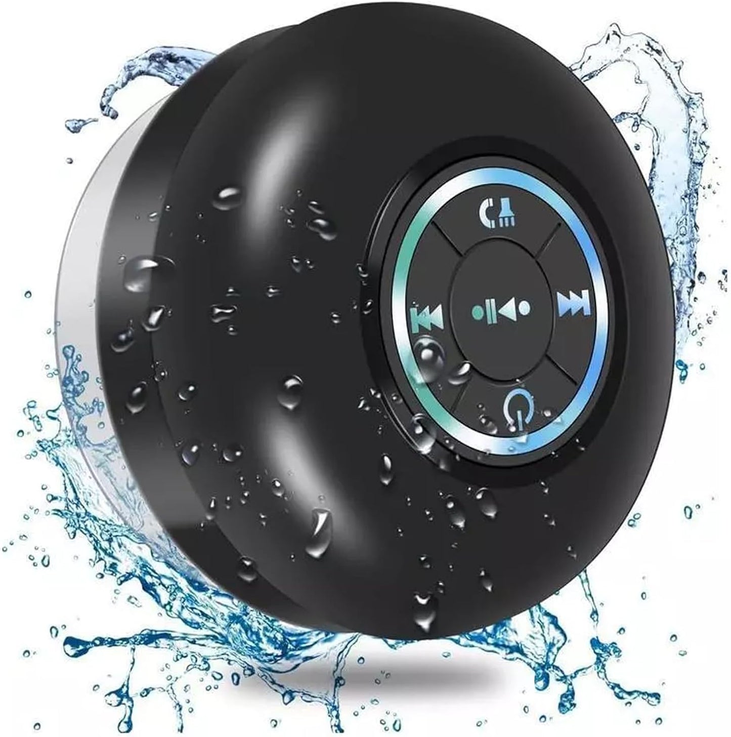  Mini Bluetooth Shower Speaker with LED Light – Waterproof, Portable, and Suction Cup Mount